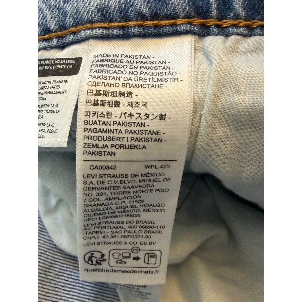 Levis 505 Regular Fit Straight Leg Light Wash Denim Jeans Mens 36x34